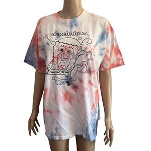 Nickelodeon SpongeBob SquarePants TShirt Mens XL Tie Dye Pink.Graphic Tee